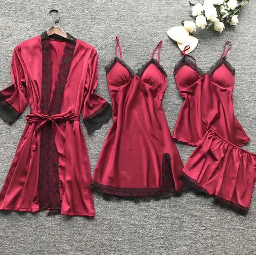 4 piece sales night dress
