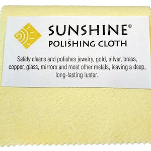 Sunshine Polishing Cloth (Large 7,5’’x5’’) - Jewelry Cleaning Cloth removes tarnish and safely clean silver, gold, brass, copper, jewelry...