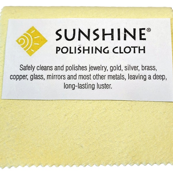 Sunshine Polishing Cloth (Large 7,5’’x5’’) - Jewelry Cleaning Cloth removes tarnish and safely clean silver, gold, brass, copper, jewelry...