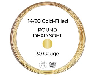 May include: A coil of 14/20 gold-filled round dead soft wire in 30 gauge. The wire is made in the USA.