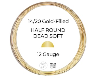 May include: A coil of 14/20 gold-filled half round dead soft wire in 12 gauge. The wire is made in the USA.  WIZ ART.