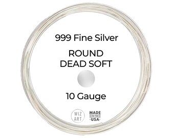 May include: A coil of 999 Fine Silver Round Dead Soft 10 Gauge wire. The wire is silver in color and is made in the USA.  Wiz Art.