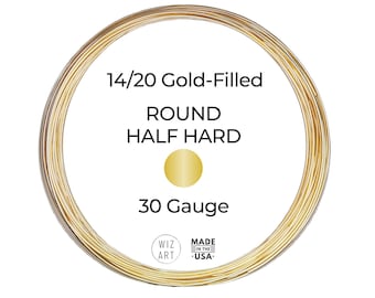 May include: A spool of 14/20 gold-filled round half hard wire in 30 gauge. The wire is made in the USA.