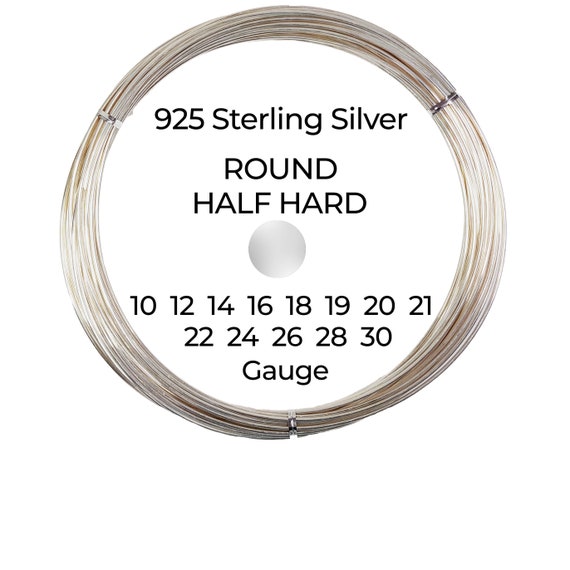 16, 18, 20, 22, 24, 26, 28 Gauge 925 Sterling Silver Wire Round
