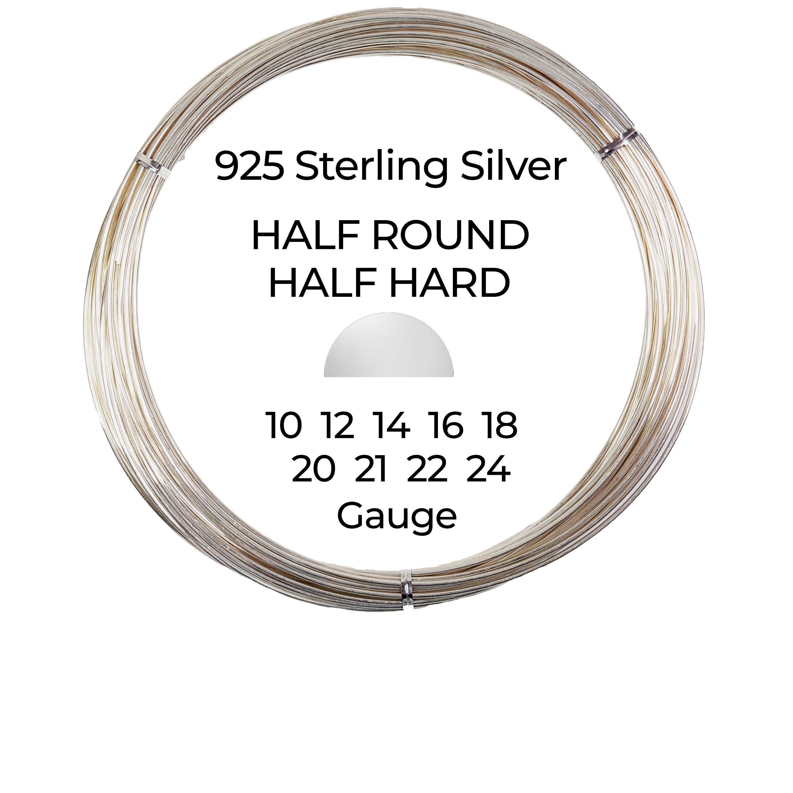 21 Gauge HALF ROUND SILVER Silver Plated Wire Tarnish Resistant