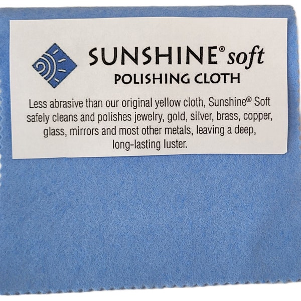 Sunshine Soft Polishing Cloth (Large 7,5’’x5’’) - Jewelry Cleaning Cloth removes tarnish and safely clean silver, gold, brass, jewelry...