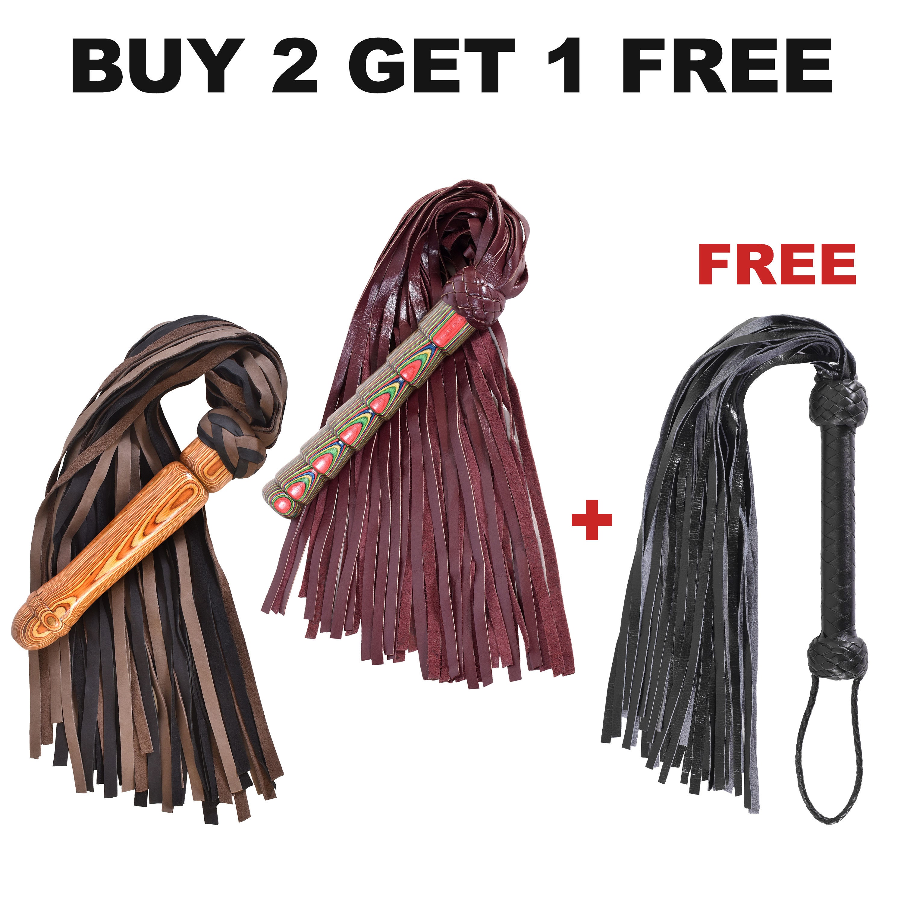 Leather Floggers Set for Adults Couple Sex Genuine Leather