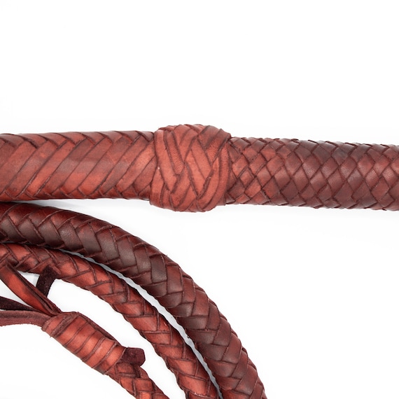 Indiana Jones Style Bull Whip Fouet en cuir de vache véritable Noir 1,8 m