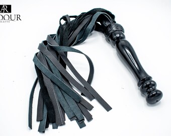 Real Leather Flogger Spanking Whip paddle 40 Tails Genuine Cowhide Leather  UK 