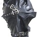 Genuine Cowhide Leather Costume Reenactment Gear Padded Mask Hood with Mouth Gag & Blind Fold 
