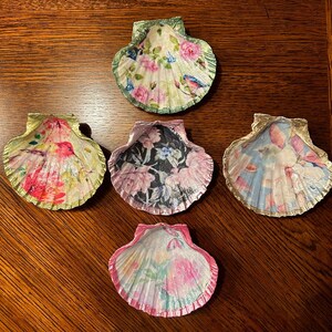 Scallop Shell Ring Dish, Jewelry Tray, Ring Holder