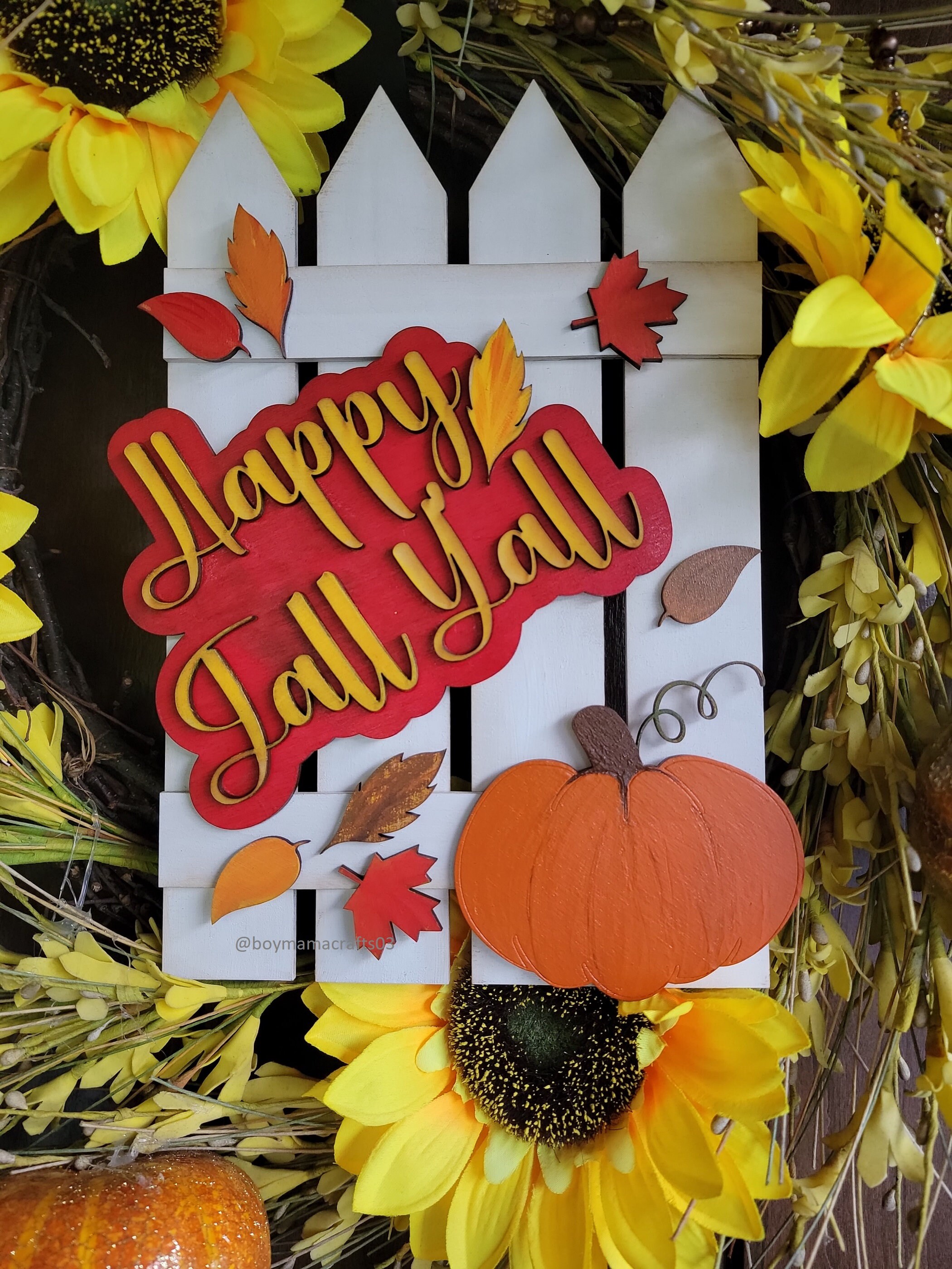 Fall Picket Fence SVG Laser Cut File, Glowforge, Leaves, Fall Y'all ...