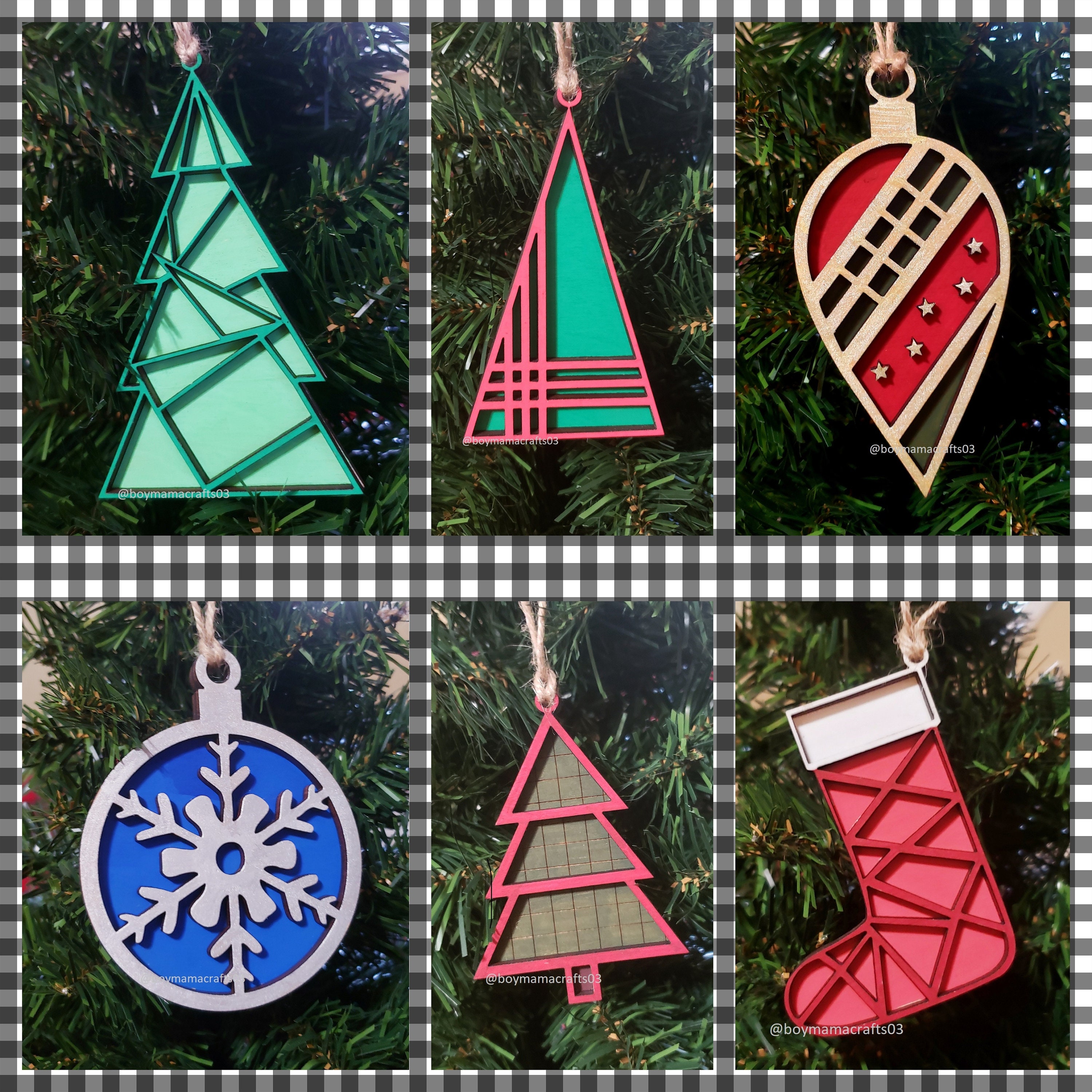 Geometric Christmas Ornaments 