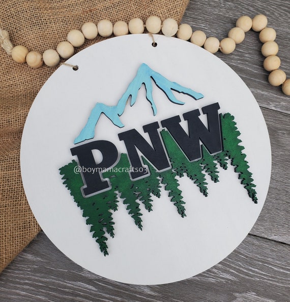 Digital Drawing & Illustration Washington Door Hanger Ready to Cut Pacific Northwest Laser Cut