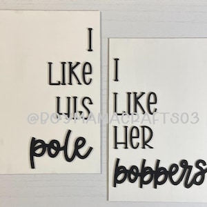 Me gusta su archivo SVG, Glowforge, archivos cortados con láser, signos divertidos, signos de pareja, conjunto de signos, listo para cortar, barba, trasero, regalo de parejas