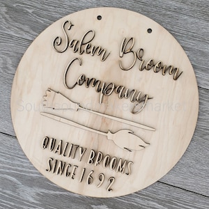 DIY Kit Salem Broom Company, Wood Blanks, Laser Cut Wood, Crafting Blank, Witches, Halloween, Door Hanger, Signs