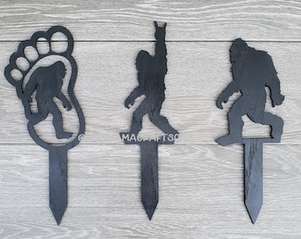 Sasquatch Lawn Stakes SVG File, Glowforge, Ready to Cut, Laser Cut Files, Gardening, PNW, Funny Lawn Stakes, Big Foot, Welcome Stake