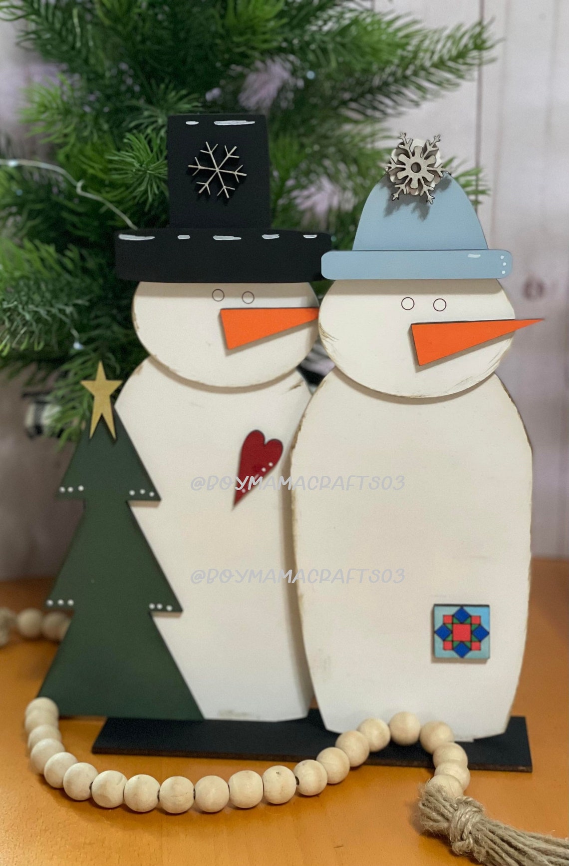 Primitive Snowmen Shelf Sitters SVG Laser Cut Files Etsy