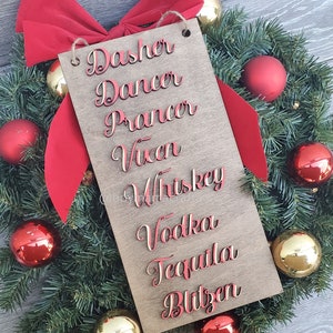 Reindeer/Alcohol SVG File, Glowforge, Laser Cut Files, Christmas Signs, Funny Signs, DIT Kit, Door Hanger, Ready to Cut