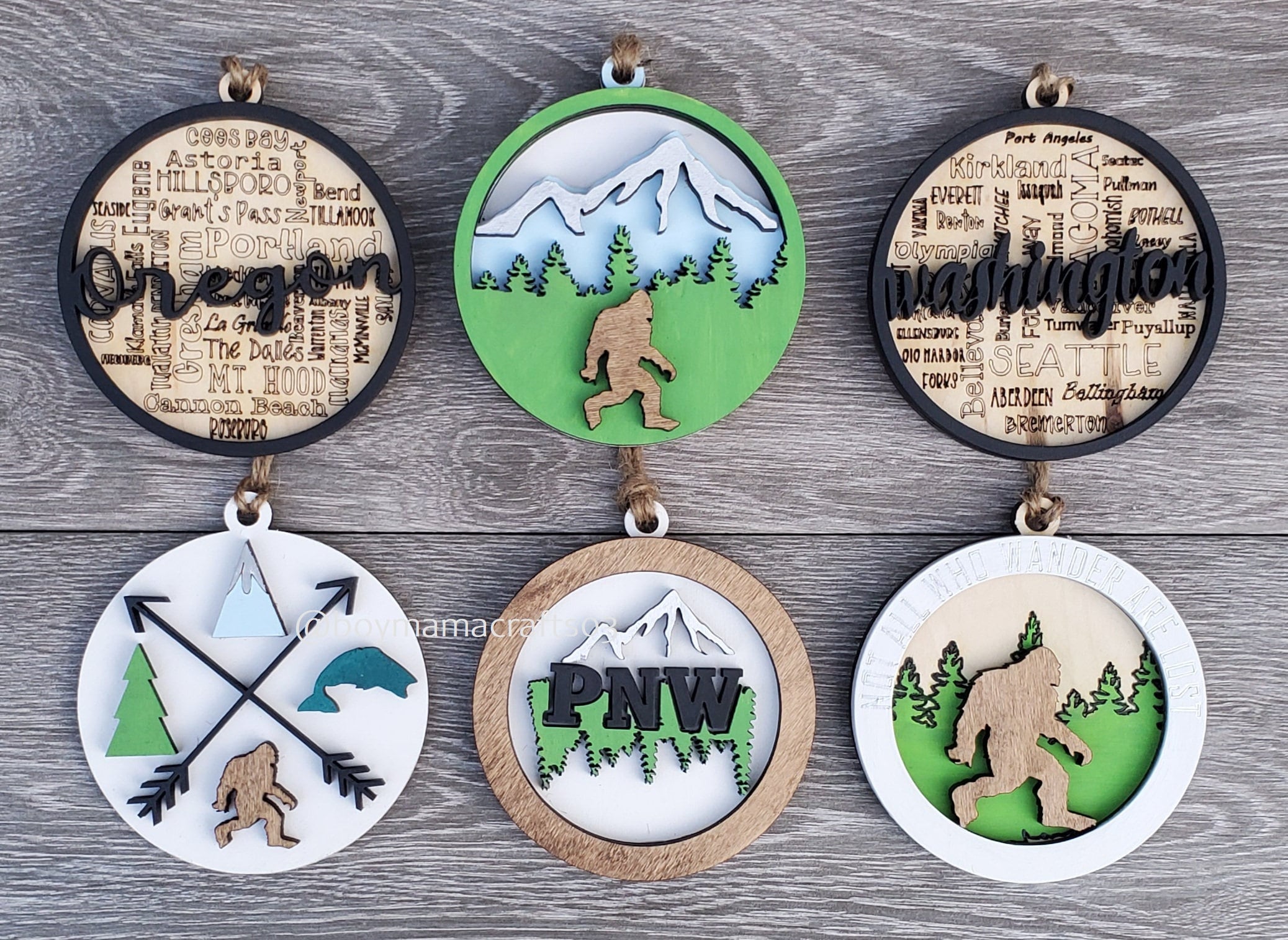 Digital Drawing & Illustration Washington Door Hanger Ready to Cut Pacific Northwest Laser Cut