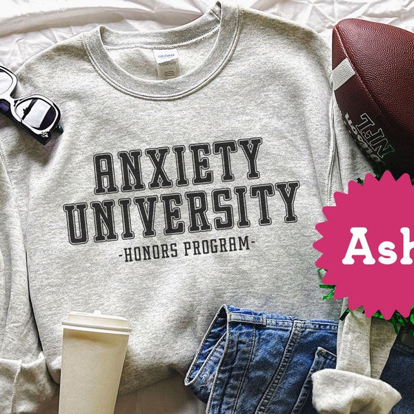 Anxiety University Honors Program Sweatshirt, INtrovert Clothing, Funny Mental Health Shirts, Anxiety Shirt Funny, Oversized Trendy Hoodies