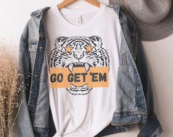 Go Get Em Tiger Shirt, Retro Style Graphic Tees, Year Of The Tiger Shirt, Trent Womens Shirts