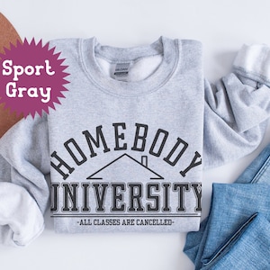 Homebody University Sweatshirt, Anxiety Shirts, Introvert Apparel, Funny Gift For Best Friend, Social Distancing Funny Sweater, Aesthetic