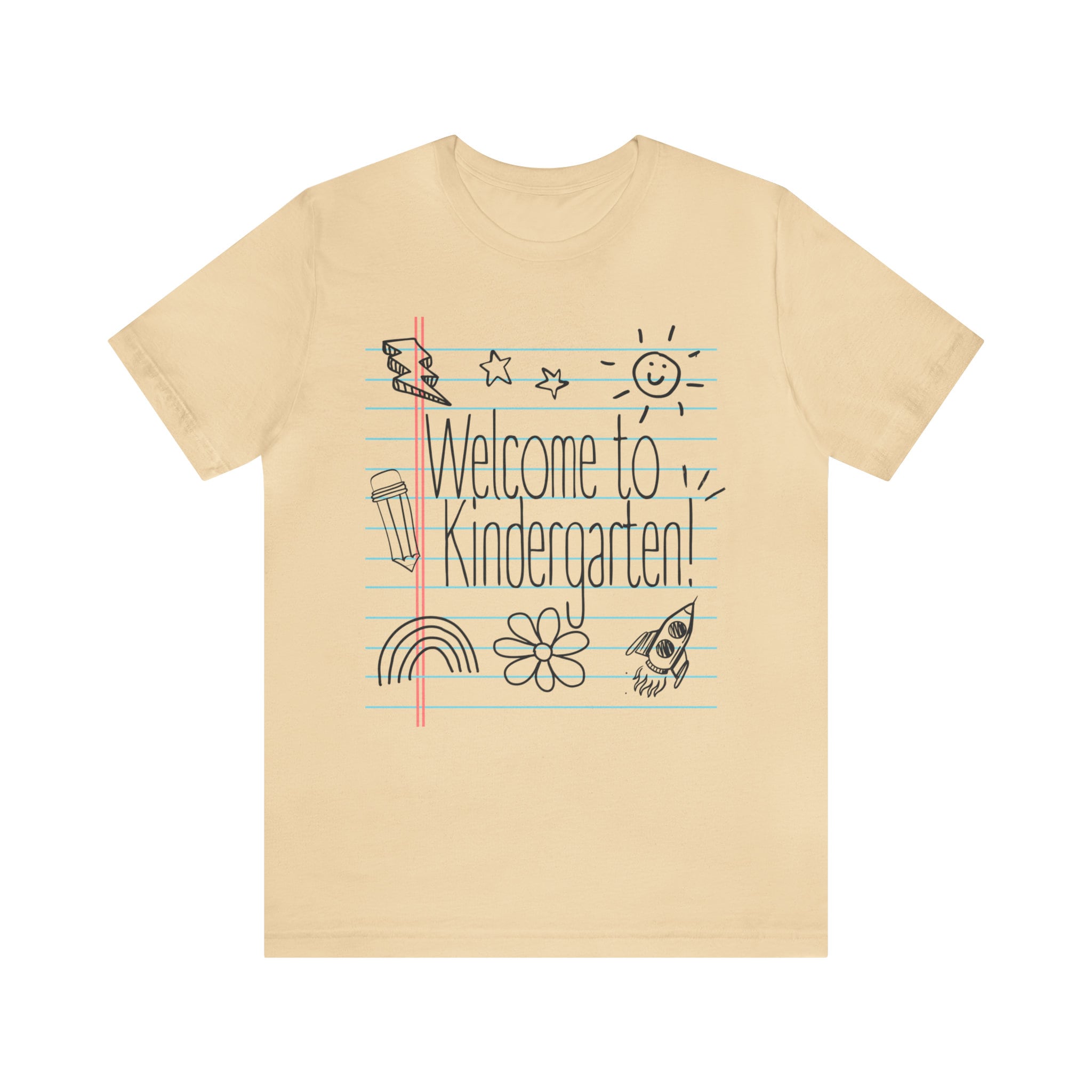 Welcome To Kindergarten Notebook Doodle Tshirt, Cute School Orientation Tee, Unique Teacher Shirt, Welcome Back First Day Fall Outfit