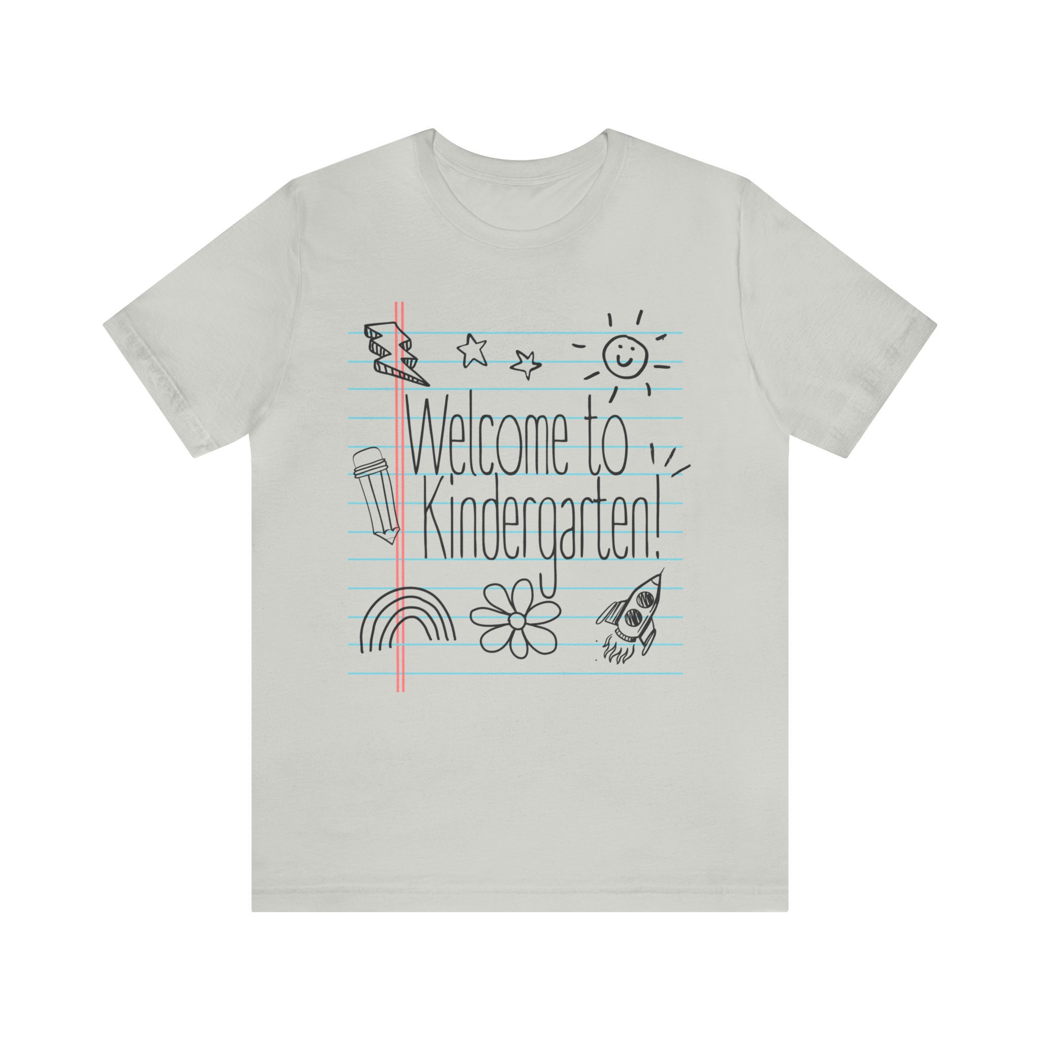 Welcome To Kindergarten Notebook Doodle Tshirt, Cute School Orientation Tee, Unique Teacher Shirt, Welcome Back First Day Fall Outfit