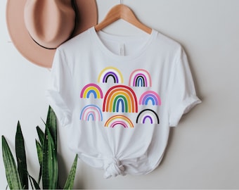 Camisa arcoíris de bandera LGBTQ, camiseta de orgullo sutil, orgullo fluido de género lésbico no binario bisexual asexual transgénero