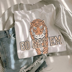 Go Get Em Tiger Shirt, Retro Style Graphic Tees, Year Of The Tiger Shirt, Trent Womens Shirts