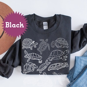 Turtle Tortoise Sweatshirt, Turtle Lover Gift, Reptile shirts, Cottagecore Aesthetic Shirts