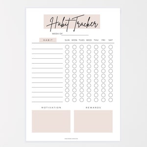 Habit Tracker | Printable Habit tracker | Wöchentlicher habit tracker | Herunterladbarer habit tracker | Habit Tracker ausdrucken | Abnehm-Tracker