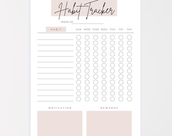Habit Tracker | Printable Habit tracker | Weekly habit tracker | Downloadable habit tracker | Habit tracker printable | Weight loss tracker