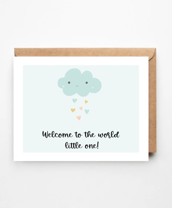 Welcome to the World Little One Card - Pink Welcome to the World Little One Card - Pink