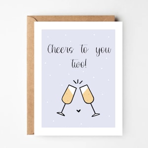 Engagement card | engagement greeting card | wedding card | Bridal shower card | you’re engaged | congratulations card | cheers