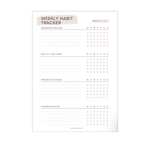 Habit Tracker | Printable Habit tracker | Weekly habit tracker | Downloadable habit tracker | Goal Tracker