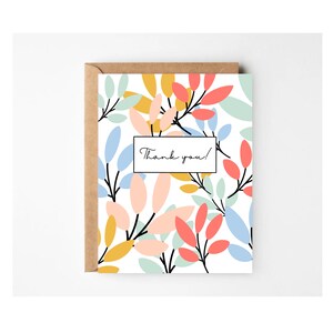 Thank you card | Greeting Card | Thank you | Thanks | Floral greeting card | Flower card