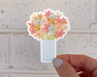 Flower sticker | Flower vase sticker | Floral sticker | plant sticker