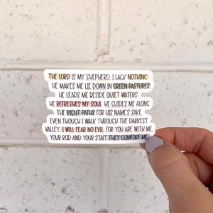 Faith Sticker l Christian sticker l Psalm 23 | Psalm 23 sticker | Bible verse sticker