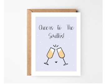 Personalized engagement card | custom engagement greeting card | wedding card | Bridal shower card | congratulations card | cheers