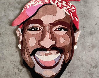 Custom Rug Tufted Tupac Portrait