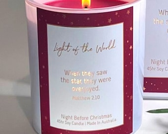 Night Before Christmas Candle - Light of the World Christmas - Red