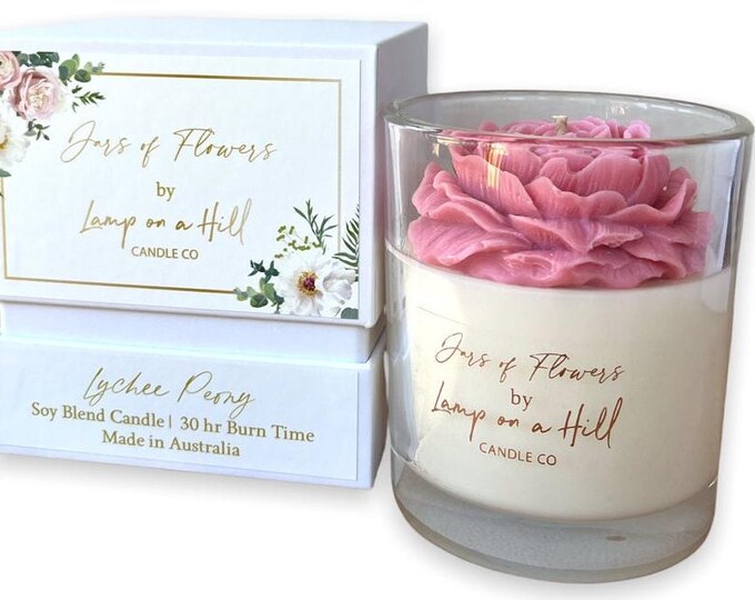Peony Flower Candle - Lychee Peony Scented