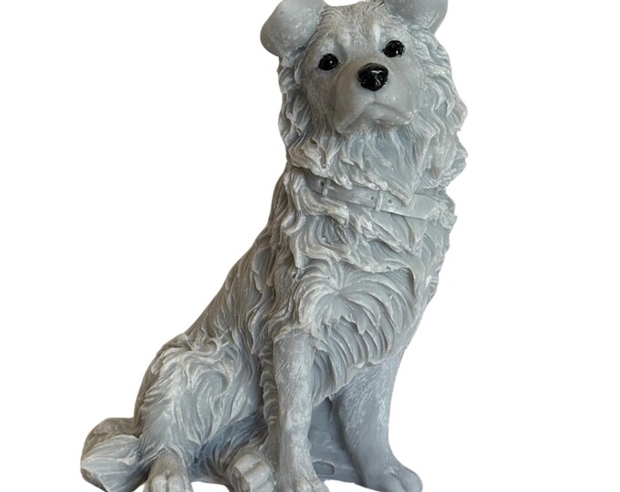 Border Collie Dog Sculptural candle with optional personalised tag
