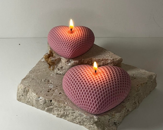 Woven Hearts Sculptured Candles set