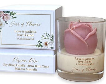 Scripture "Jars of Flowers" Soy Candle - 1 Corinthians 13:4