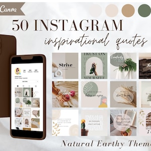 50 Editable Inspirational Quote Instagram | IG Engagement Social Media Pack | Motivational Instagram Template | Aesthetic Instagram Posts