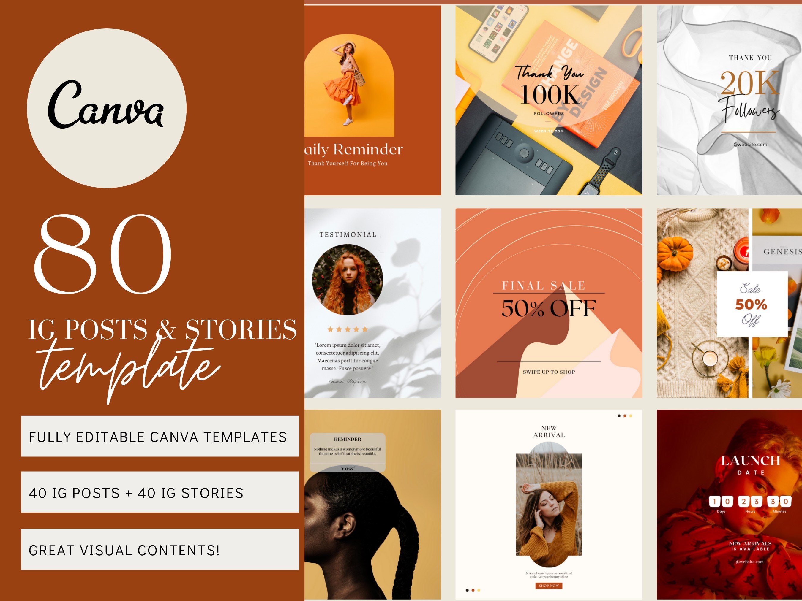 80 Business Instagram Templates | Canva Templates | Small Business ...