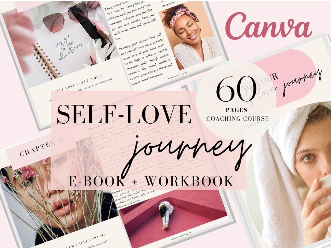 Lead Magnet Ebook Self Love Journey Brandable Ecourse editable Canva ...